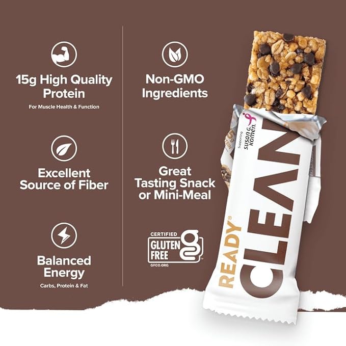 Ready Bar Protein Chocolate Chip 5 Count (Pack of 6)