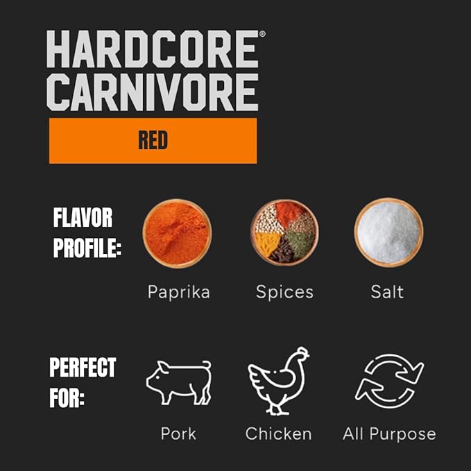 Hardcore Carnivore Red - All Purpose Seasoning (48 oz Mega Pack) Texas-Made for Pork Chicken BBQ Grilling and Smoking