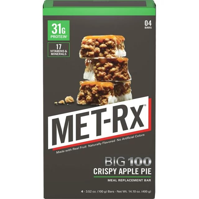 Product Of Met-Rx Big100 Bar - Colossal Crispy Apple Pie Count 9 (3.52 oz ) - Nutrition Bar With Protein / Grab Varieties &amp Flavors