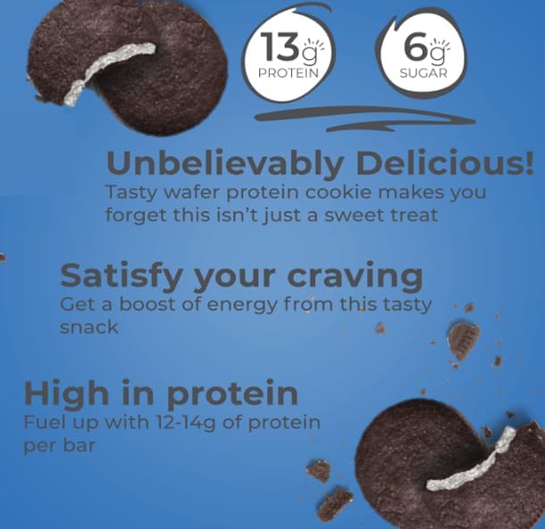 Power Crunch Protein Bars High Protein Snacks with Delicious Taste Cookies and Crème 1.4 Ounce (12 Count)