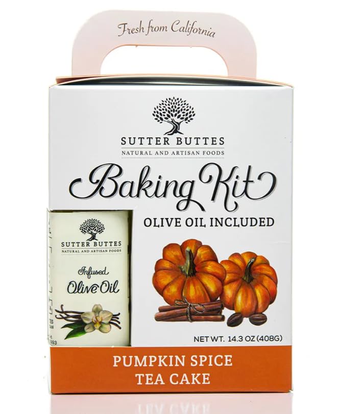Sutter Buttes Pumpkin Spice Tea Cake Baking Kit with Extra Virgin Olive Oil - (Pumpkin Spice Tea Cake)