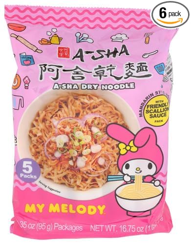 A-Sha Noodles Friend Scallion 16.75 oz (Pack of 6)