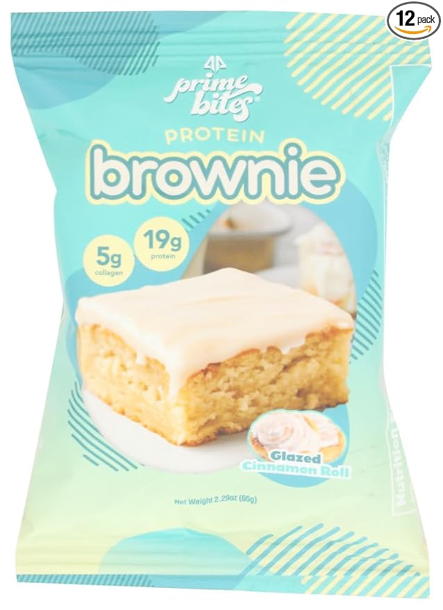 Prime Bites Bar Glazed Cinnamon Roll 2.29 oz (Pack of 12)