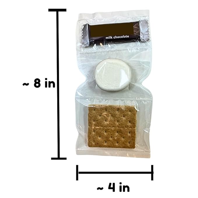 WBB | SMORES KIT STRIP | Individually packaged set : Graham Crackers Marshmallow Chocolate | Make delicious smores (25 sets) (25 units Milk)
