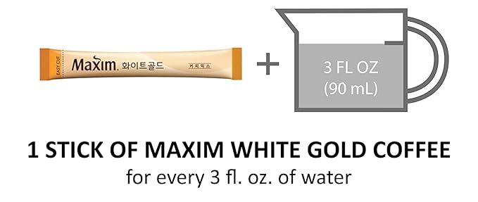 Maxim White Gold Instant Coffee Mix 1 Box 100 Sticks