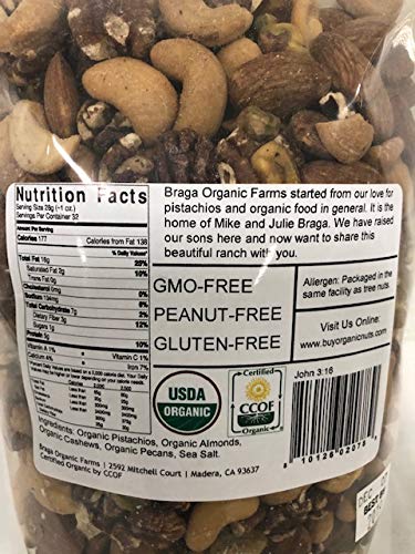Braga Organic Farms Roasted/Salted Nut Mix 2 lb Bag