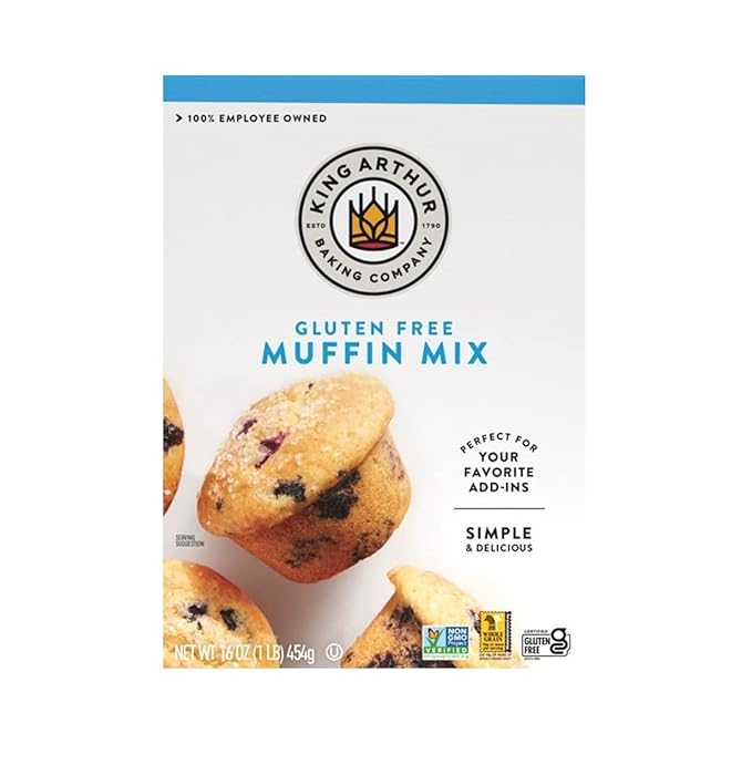 King Arthur Gluten-Free Muffin Mix Certified Gluten-Free Non-GMO Project Verified Certified Kosher 16 Oz
