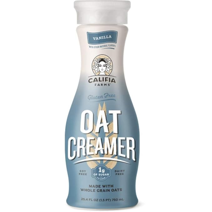 Califia Farms Vanilla Oatmilk Creamer 25.4 Oz (Pack of 6) | Whole Rolled Oats | Dairy Free | Gluten-Free | Vegan | Plant Based | Non-GMO