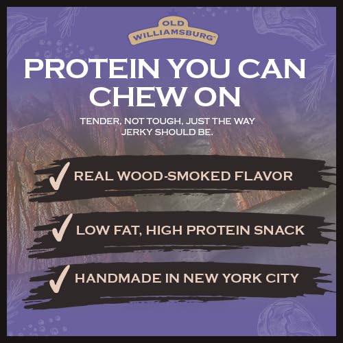 Old Williamsburg Teriyaki Beef Jerky 2oz (3 pack) | Real Beef Brisket | Hand Crafted Jerky | Gluten Free Meat Snack | Protein Packed