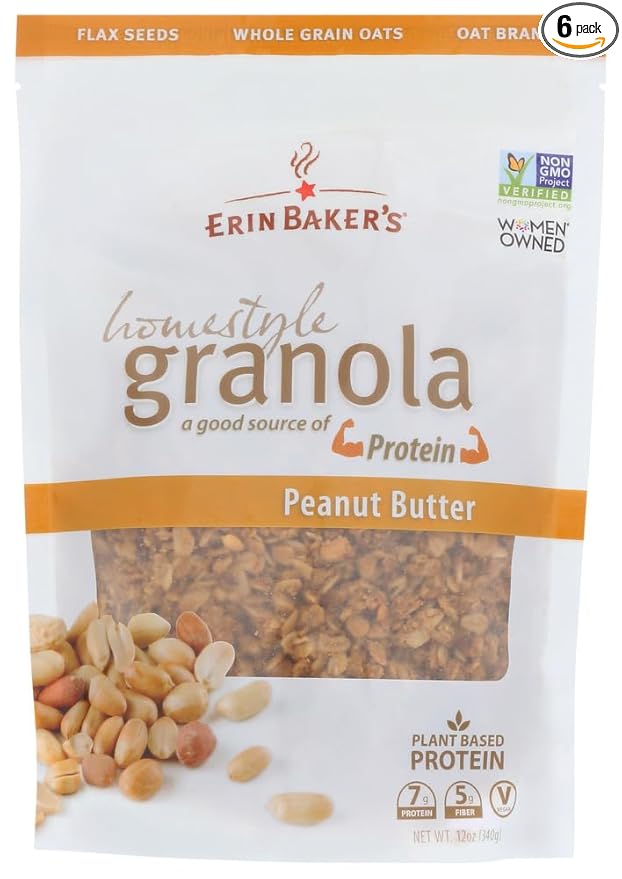 Erin Baker's Homestyle Granola Peanut Butter 12-Ounce Bags (Pack of 6) by Erin Baker's