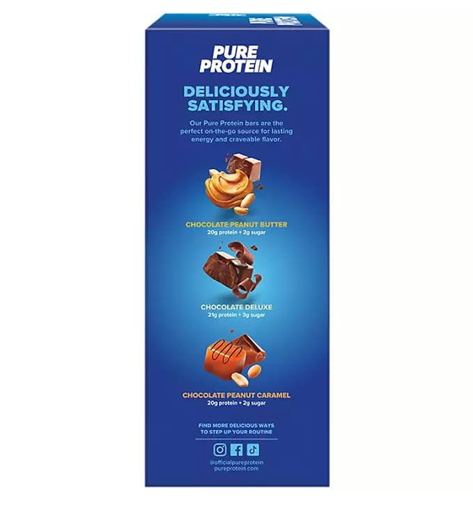 Pure Protein Bars Nutrient Rich Snacks with High Protein for Energy Support Minimal Sugar Gluten-Free Variety Pack (In NEYUM Packaging) (23 Pack)