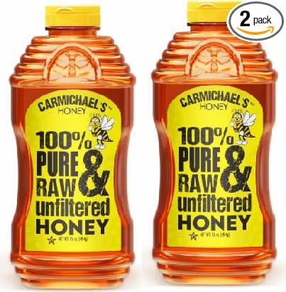 100% Pure &amp Raw Unfiltered Honey (Pack Of 2 Bottles) 16 oz.
