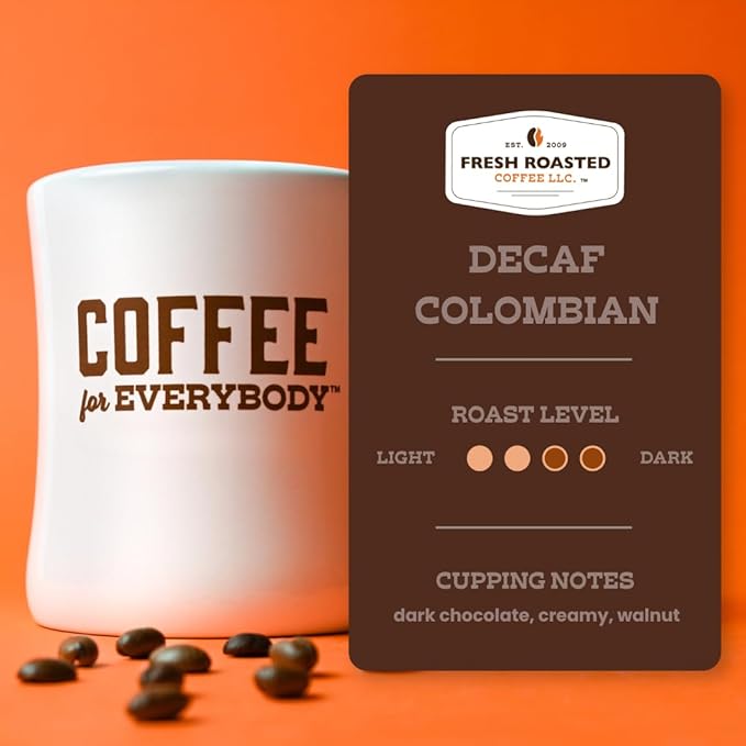 Fresh Roasted Coffee 100% Colombian Decaf 2 lb (32 oz) Medium Roast Kosher EA Natural Decaf Whole Bean