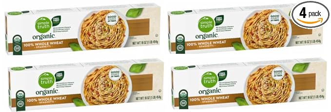 Organic 100% Whole Wheat Spaghetti (Pack Of 4 Boxes)16 oz. Each.