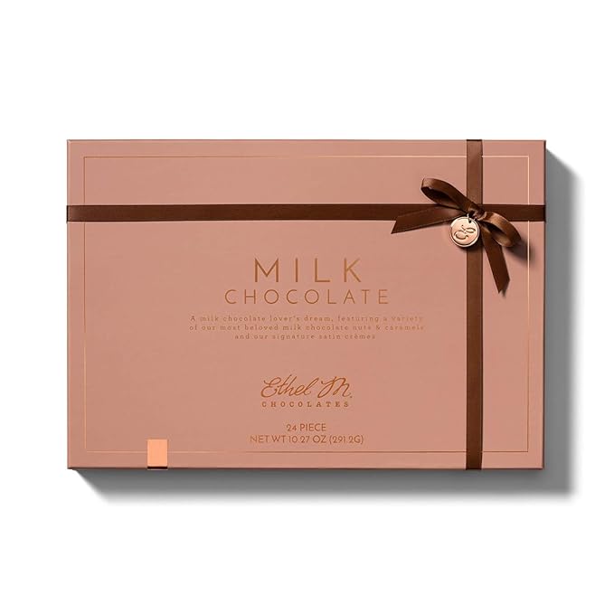 Ethel M Chocolates Premium Milk Chocolate Collection Chocolate Gift Box Candy Assortment 24 Pieces of Creamy Smooth and Rich Chocolate Gems