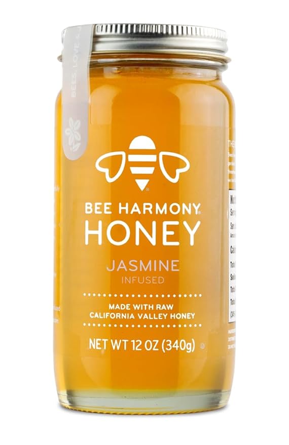 Bee Harmony Jasmine Infused Honey 12 OZ Pack of 2
