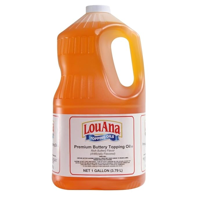 Ventura Foods LouAna Premium Buttery Topping Oil with Rich Buttery Flavor for Popcorn 1 Gallon