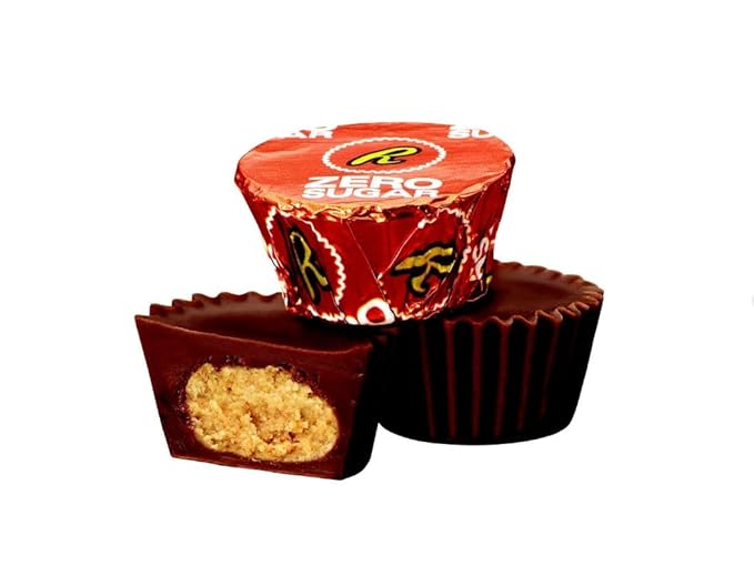 Zero Sugar Miniatures Chocolate Peanut Butter Cups - 2 lb Approx 105 Pieces Individually Wrapped Milk Chocolate Peanut Butter Candy - Sugar Free Chocolate Treats Holiday Favors &amp Party Desserts