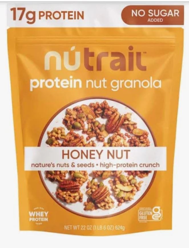 Nunu-Trail Honey Nut Protein nut Granola No Sugar Added 22 oz