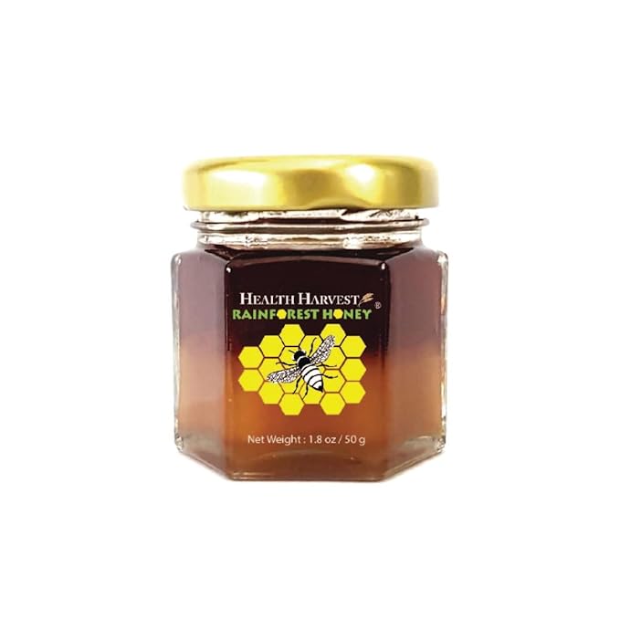 Tualang Yellow Honey 1.8oz (TA 9.5+ Pollen Count 2.4M+ Pollen Variety 100+) Mild Choice for Kids Growth Wild-ripening on 250ft Treetop Raw Unpasteurised Unfiltered