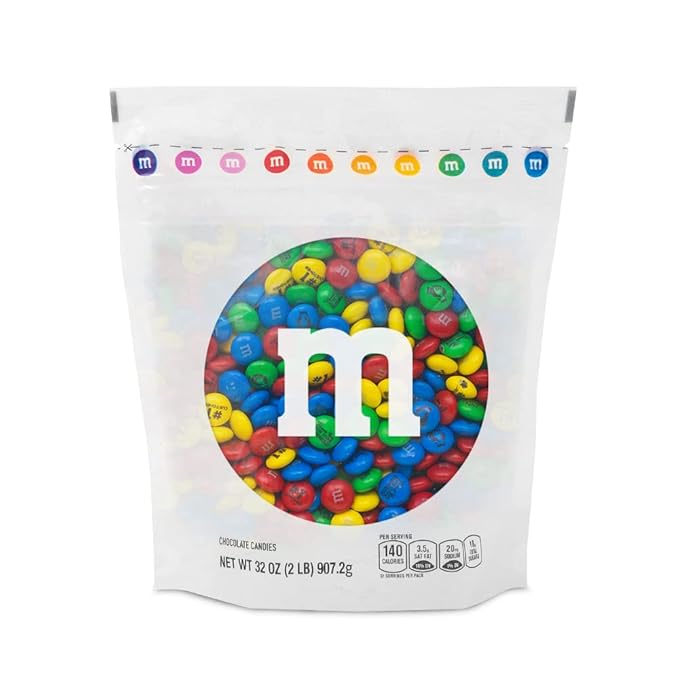 M&ampM’S WORLD Pre-Designed Customer Focus Milk Chocolate Candy-2lbs of Bulk Candy in Resealable Pack for Customer Thank You GiftsTrade ShowsBusiness MeetingsClient Thank You &amp Customer Apprec