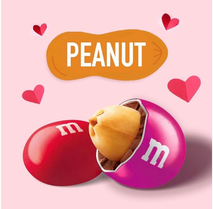 M&ampMS Peanut Milk Chocolate Valentine's Day Candy Jar 62 oz