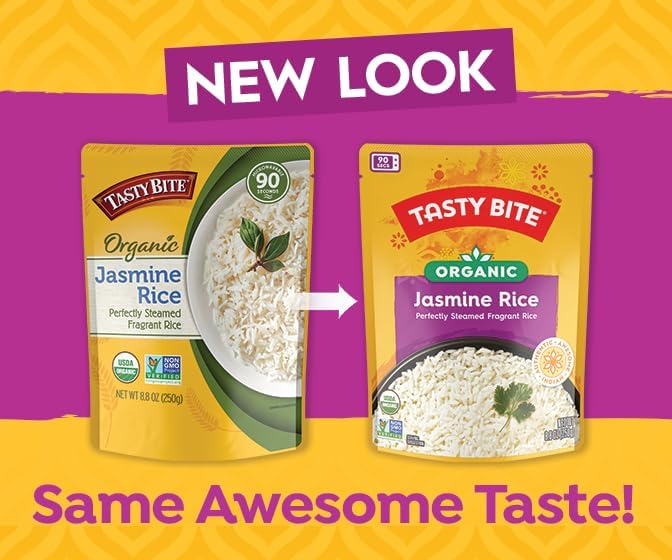Tasty Bite Jasmine Rice Microwaveable Cooked Rice 8.8 Ounce (Pack of 12)