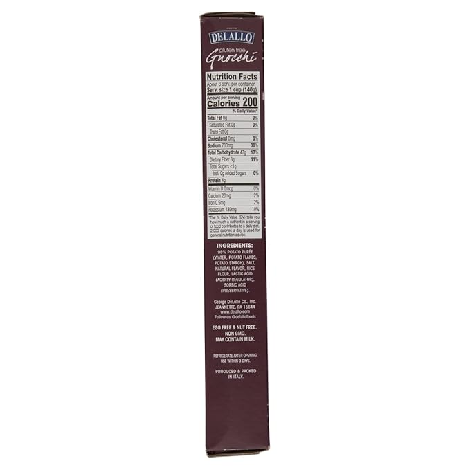 DeLallo Gluten-Free Potato &amp Rice Gnocchi 16oz Box 6-Pack
