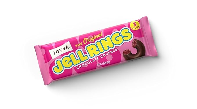 Original Jell Rings – Sweet Jell Center &amp Smooth Dark Chocolate Coating | Kosher Dairy-Free Gluten-Free Soy-Free | Box of 24 (Original)