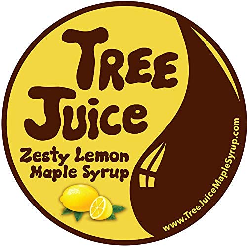 Tree Juice Zesty Lemon Pure Maple Syrup- All Natural Non GMO Vegan Gluten Free Vegetarian Paleo (12 oz bottle)