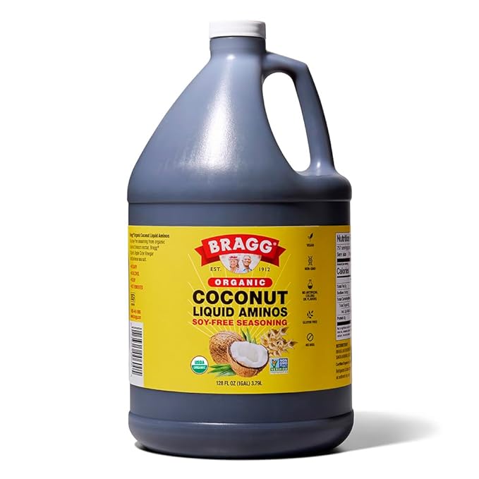 Bragg Organic Apple Cider Vinegar 64oz with the Mother + Bragg Organic Coconut Liquid Aminos Seasoning 128oz