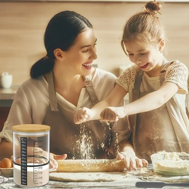 Pro Sourdough Bread Starter Kit - 34 oz sourdough jar with 5 unique features for the perfect sour dough bread &amp sourdough starter kit - baking supplies (34oz-2pack)