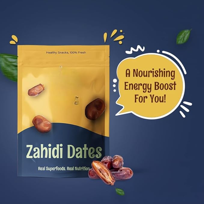Generic Premium Dried Zahidi Brown Dates Khajur/Khajoor Dry Fruits Energy Booster High Fibre Healthy Snacks -500 g