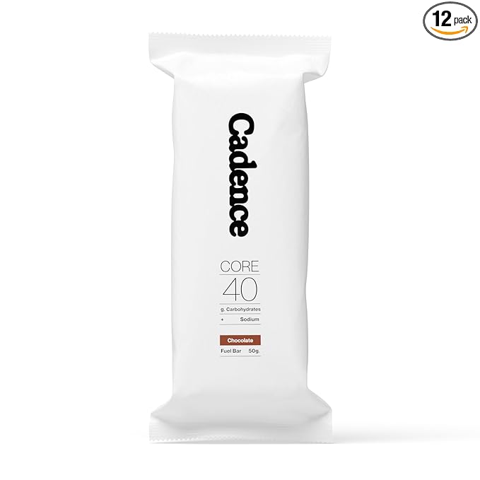 Cadence Chocolate Energy Bar - Case (50g x 12) | 40g Carb Blend with Organic Dates &amp Honey | Electrolytes for Hydration &amp Recovery | Natural Ingredients | Vegan-Friendly Fuel for Endurance Spo