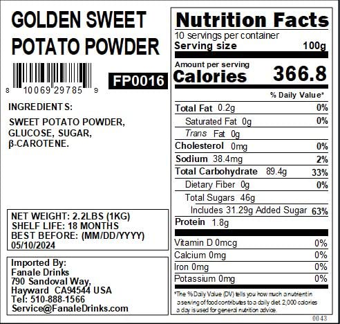 Fanale - Golden Sweet Potato Powder | FP0016