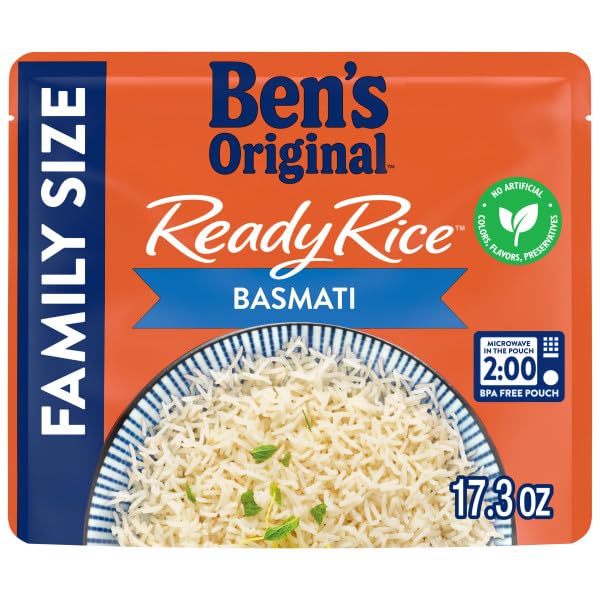 BEN'S ORIGINAL READY RICE Basmati Rice Family Size 17.3 OZ Pouch (Pack of 6)