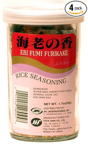 JFC Ebi Fumi Furikake Rice Seasoning 1.7-Ounce Jars (Pack of 4)