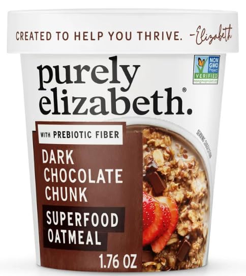 Purely Elizabeth Organic Oats Instant Oatmeal 1.76 oz Cup + King Combos QR Code Mixed pack with (Seasonal (Chocolate (12 count))