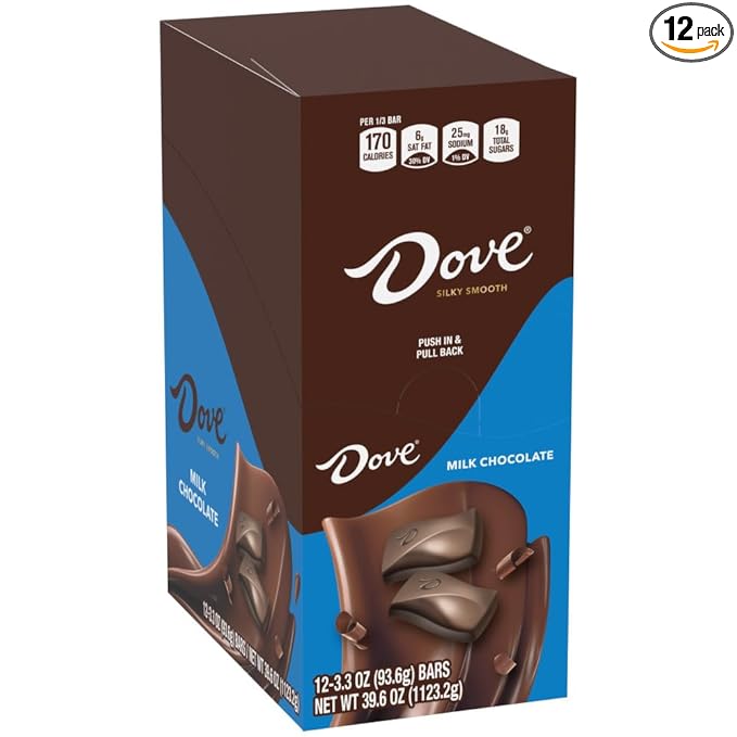 DOVE Candy Milk Chocolate Bars 3.30 oz Bars (Pack of 12)