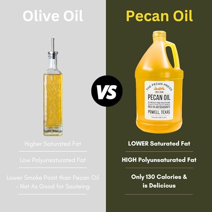 Pure Pecan Oil 2 Pack 1 Gallon Each Premium Cooking Oil Vegetable Oil Substitute