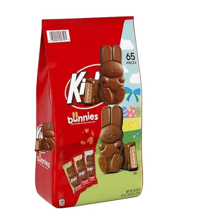 Easter Bunny Milk Chocolate Wafer Candy 65 Pieces (65 Count(1 Pack))