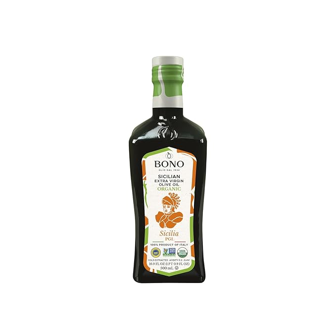 Bono Sicilian Extra Virgin Olive Oil | Organic | Sicilia PGI | 100% Italian Extra Virgin Olive Oil 16.9 oz