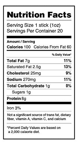 Kingmade Jerky Pepperoni Flavor Meat Snack Sticks Gluten Free Low Carb Natural Protein Snacks with No Nitrites &amp No MSG 20 Pack 1oz sticks