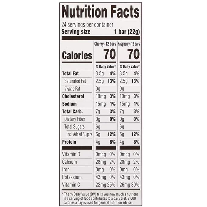 Greek Cherry Raspberry Yogurt Bars Mini Bars Pack 24 pk./0.78 oz.