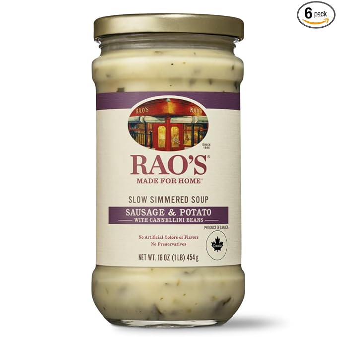 Rao's Made for Home Sausage &amp Potato Soup 16oz Real Vegetables Traditional Italian Heat and Serve Soup (Pack of 6)