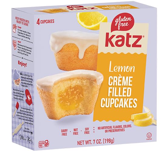 Katz Gluten Free 8 Pack 2 Crème Cakes 2 Crème Cupcakes 2 Donuts 2 Donut Holes. Free of Dairy Tree Nuts Peanuts Sesame and Soy.