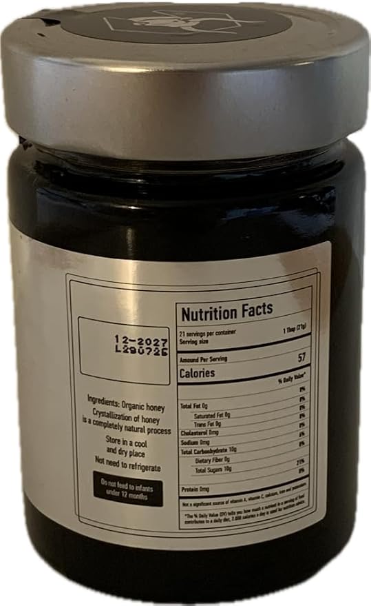 Wild Forest Premium Organic Honey 100% Raw Unheated (Wild Oak Heather Chestnut etc... A whole mountain in a Jar...) 440gr/15.51oz