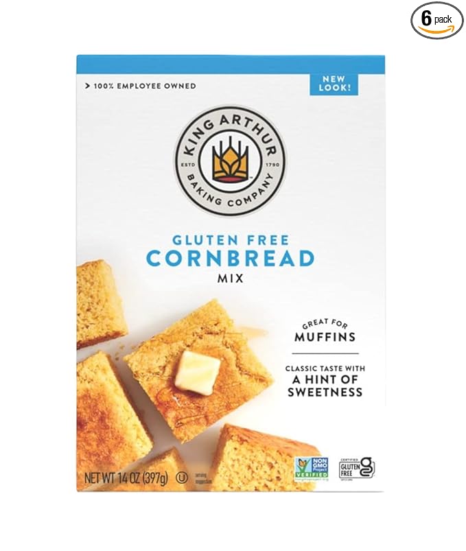 King Arthur Gluten-Free Cornbread and Muffin Mix 14 Ounces (Pack of 6)