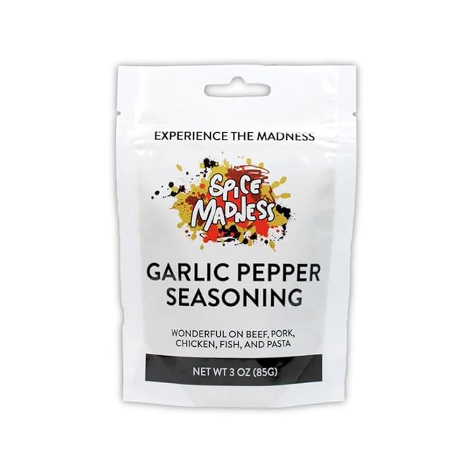 Spice Madness Seasoning Pouches 3oz (3 Pack Garlic Pepper)