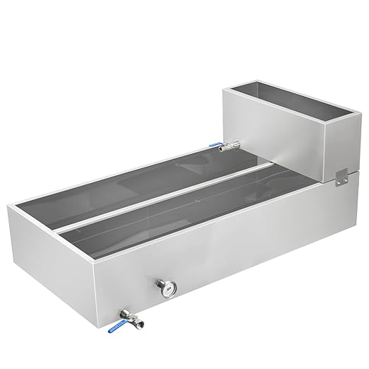 Maple Syrup Evaporator Pan 48 x 24 x 18.7 Inch Maple Syrup Pan 53.3 Gal 304 Stainless Steel Maple Syrup Evaporator Boiling Maple Syrup with Valve and Thermometer and Divided